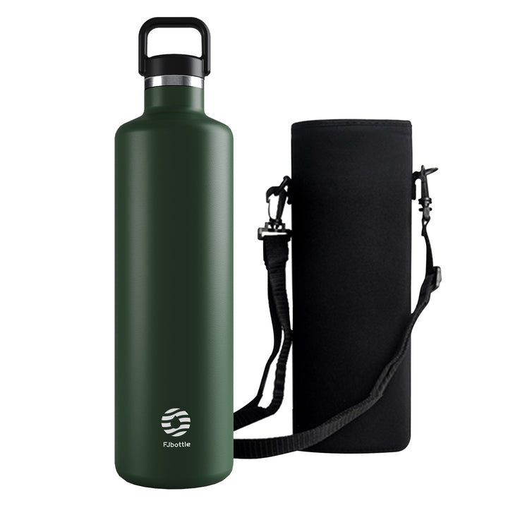 1750ml Thermoskanne Trinkflasche Edelstahl mit Karabiner, Kohlensäure geeignet Wasserflasche, Schwarz (Copy)