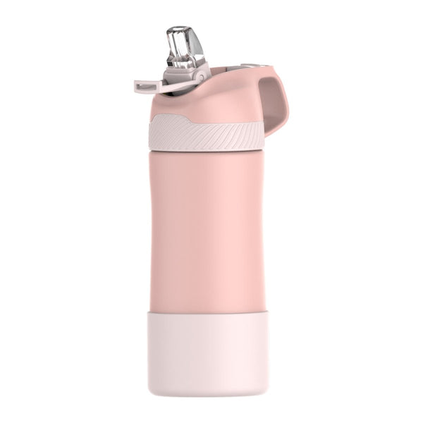 Vakuum Isolierte Trinkflasche für Kinder 400ml mit Strohhalm, Rosa - FJBottle-German